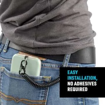 Nite Ize Hitch Phone Anchor and Tether - Anti-Theft Cell Phone Lanyard Accessories - Phone Case Anchor & Tether for Drop Protection - Black Tether