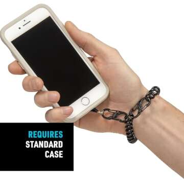 Nite Ize Hitch Phone Anchor and Tether - Anti-Theft Cell Phone Lanyard Accessories - Phone Case Anchor & Tether for Drop Protection - Black Tether