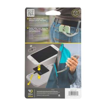 Nite Ize Hitch Phone Anchor and Tether - Anti-Theft Cell Phone Lanyard Accessories - Phone Case Anchor & Tether for Drop Protection - Black Tether