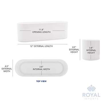 Royal Imports Flower Vase Acrylic Oval - Decorative Centerpiece for Home or Wedding - Non Breakable Plastic, 4" X12 Short Rounded - White