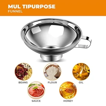 Pisol Canning Funnel - Wide Mouth Stainless Steel Kitchen Tool