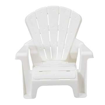 Amazon Basics Indoor/Outdoor Plastic Chair Set for Toddler and Kids - 4 Pack, White