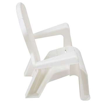 Amazon Basics Indoor/Outdoor Plastic Chair Set for Toddler and Kids - 4 Pack, White