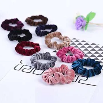 KINGMAS 10 Pcs Hair Ties Velvet Scrunchies, Elastic Flannelette Hair Bands Scrunchy Hair Ropes Women Hair Accessories