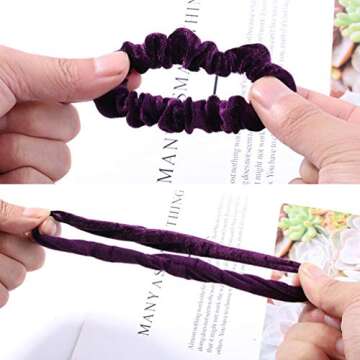 KINGMAS 10 Pcs Hair Ties Velvet Scrunchies, Elastic Flannelette Hair Bands Scrunchy Hair Ropes Women Hair Accessories
