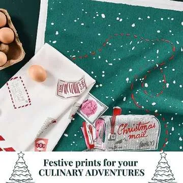 Folkulture Christmas Kitchen Towels Set of 3 - Perfect Gift Idea