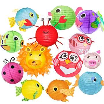 16 Pcs Colorful Paper Lanterns, Multi-Color Chinese or Japanese Hanging Paper Lanterns Decorations for Party, Classroom, Wedding, Home Decorations(Size of 4, 6, 8, 10 In)
