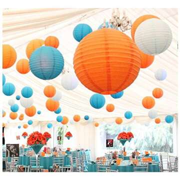 16 Pcs Colorful Paper Lanterns, Multi-Color Chinese or Japanese Hanging Paper Lanterns Decorations for Party, Classroom, Wedding, Home Decorations(Size of 4, 6, 8, 10 In)