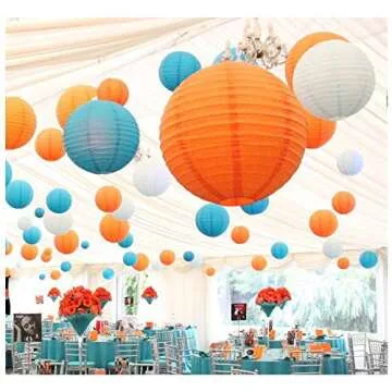 16 Pcs Colorful Paper Lanterns, Multi-Color Chinese or Japanese Hanging Paper Lanterns Decorations for Party, Classroom, Wedding, Home Decorations(Size of 4, 6, 8, 10 In)