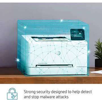 HP Color Laserjet Pro M255dw Wireless Laser Printer, Auto 2-Sided Printing, Remote Mobile Print, 22 ppm, 250-Sheet, Compatible with Alexa, White - Bundle with JAWFOAL Printer Cable