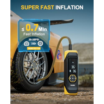 Portable Tire Inflator with Pressure Gauge, 180PSI