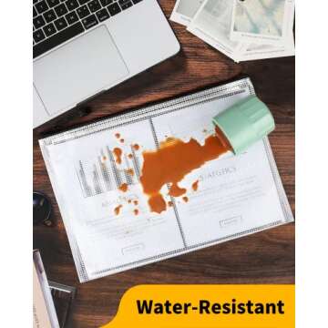 Smarpau A5 Mesh Zipper Pouch, 24 Pack 9.5" x 7.1" Plastic Zipper Pouches for Organizing, Multipurpose Waterproof Zipper Bags for Travel, Office, Home Storage, Black