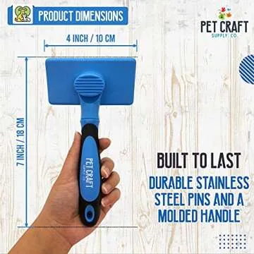 Pet Craft Supply Self Cleaning Grooming Slicker Pet Brush for Cats and Dogs Short Long Haired Fur Sm...