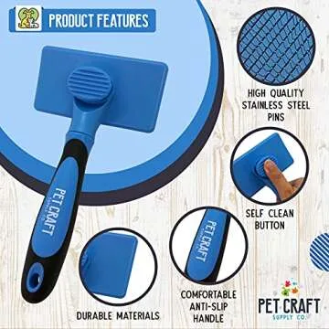 Self Cleaning Grooming Slicker Brush for Cats and Dogs