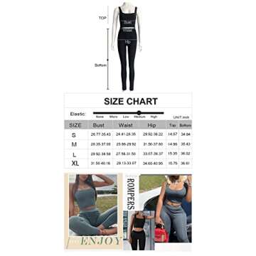 LICOBOD Casual Workout Sets 2 Piece Outfits for Women Ribbed Crop Tank Top High Waist Yoga Leggings ...