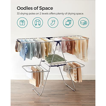 SONGMICS Clothes Drying Rack for Efficient Laundry Drying