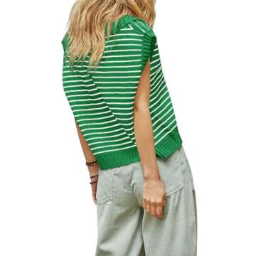 Yousify Business Casual Sweaters for Women Trendy Summer Clothes Old Money Outfits Sweater Vests Green S