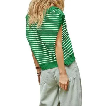 Yousify Business Casual Sweaters for Women Trendy Summer Clothes Old Money Outfits Sweater Vests Green S