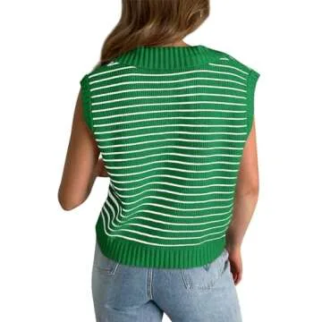 Yousify Business Casual Sweaters for Women Trendy Summer Clothes Old Money Outfits Sweater Vests Green S