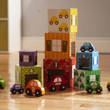 Melissa & Doug Nesting and Sorting Garages and Cars Set