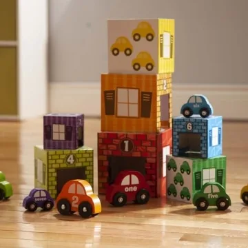 Melissa & Doug Nesting and Sorting Garages and Cars Set