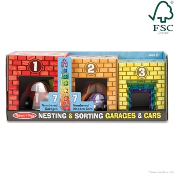 Melissa & Doug Nesting and Sorting Garages and Cars Set