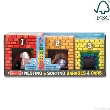 Melissa & Doug Nesting and Sorting Garages and Cars Set