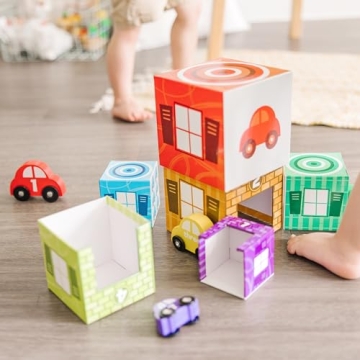 Melissa & Doug Nesting and Sorting Garages and Cars Set