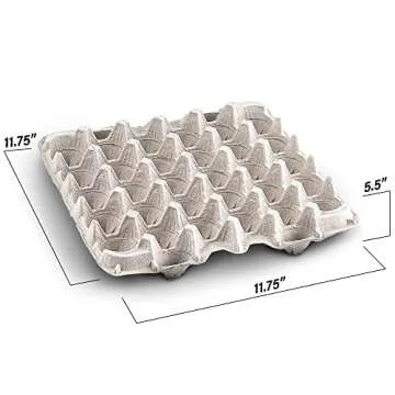MT Products Pulp Fiber Egg Flat Cartons Holds 30 Eggs - Egg Crate for Chicken Farm - Made in the USA
