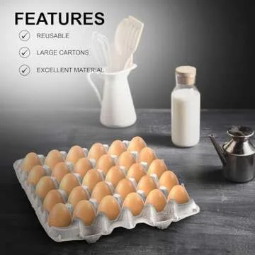 MT Products Pulp Fiber Egg Flat Cartons Holds 30 Eggs - Egg Crate for Chicken Farm - Made in the USA
