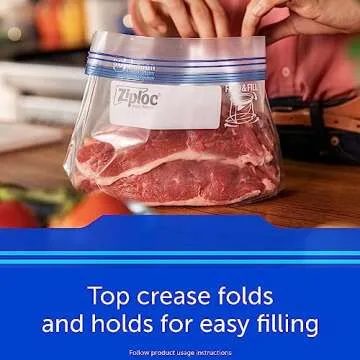 Ziploc Gallon Food Storage Freezer Bags, Stay Open Design with Stand-Up Bottom, Easy to Fill, 60 Count