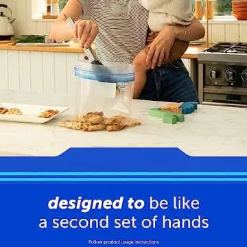 Ziploc Gallon Food Storage Freezer Bags, Stay Open Design with Stand-Up Bottom, Easy to Fill, 60 Count