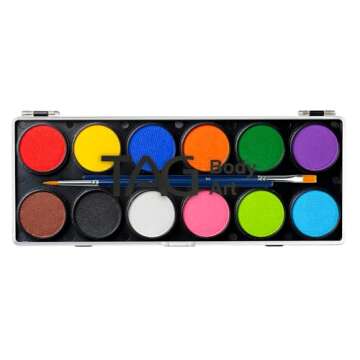 TAG Face & Body Paint Palette - 12 Vibrant Shades to Inspire