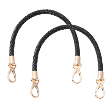SUPVOX 2pcs 52cm Replacement Purse Straps PU Leather Handbag Handles Gold Spring Buckle Handbag Bag ...