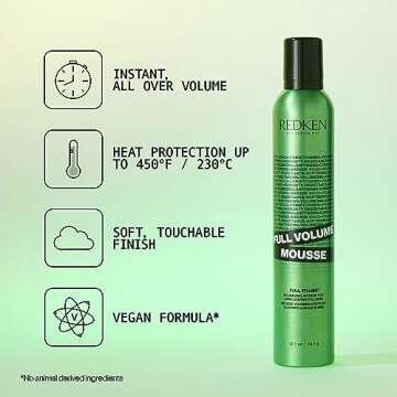 Redken Full Volume Mousse | For All Hair Types | Volumizing Hair Mousse | Adds Maximum Body & Lift t...