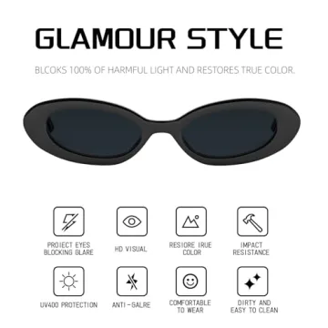 YuJian Retro Oval Sunglasses for Men and Women