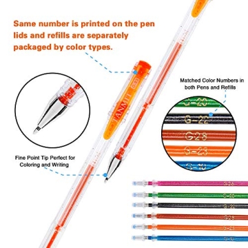 Tanmit 120 Colored Gel Pens Set with Refills for Art