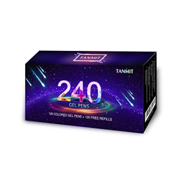 Tanmit 120 Colored Gel Pens Set with Refills for Art