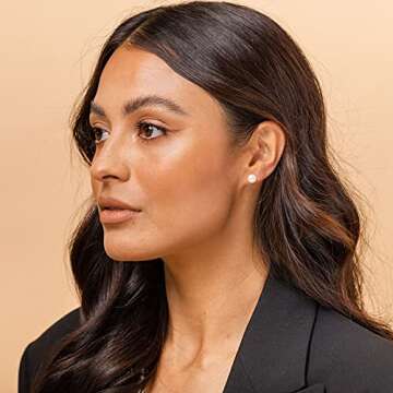 Stylish PAVOI Rose Gold-Plated Climber Earrings with Pearl