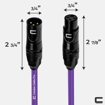 Balanced XLR Cable Male to Female - Purple Pro 3-Pin Connector