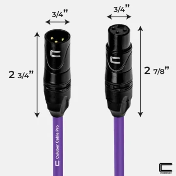 Balanced XLR Cable Male to Female - Purple Pro 3-Pin Connector
