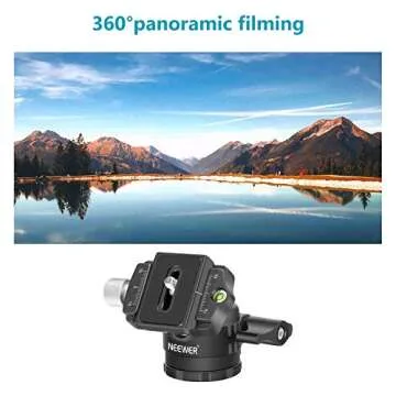 NEEWER 28mm Low Profile Tripod Ball Joint 360° Pan Rotation with 1/4" Arca Type Quick Release Plate and Spirit Level for Tripods, Monopods, Max Load: 6.6LB/5kg