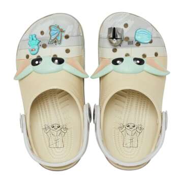 Fun and Light Crocs Classic Star Wars Clogs for Kids - Grogu K Bone