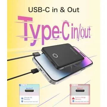 Ultra Slim 6000mAh Power Bank with Built-In Cables