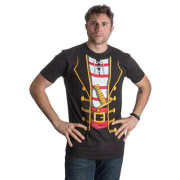Ann Arbor T-shirt Co. Pirate Costume | Jumbo Print Novelty Funny Caribbean Cruise Shirt Unisex T-Shi...