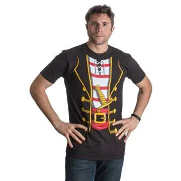 Ann Arbor T-shirt Co. Pirate Costume | Jumbo Print Novelty Funny Caribbean Cruise Shirt Unisex T-Shi...
