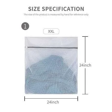 2 XX-Large Honeycomb Delicates Bags for Washing Machine, 24 x 24 Inches lingerie bags for Laundry, Travel Storage Organize Bag for Cotton Clothes,Sheet, Shoes