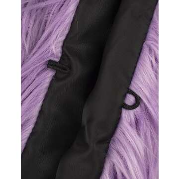 Gihuo Women' s Cropped Faux Fur Jacket Coat Parka Shaggy Furry Coat Long Sleeve 2023 Winter Outerwear Fluffy Jacket(Purple-S)