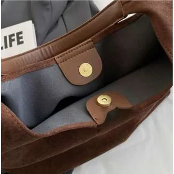2 Pcs Slouchy Hobo Bags Women Suede Crescent Satchels Shoulder Bag Crossbody Purse Top-handle College Tote Handbag 2024