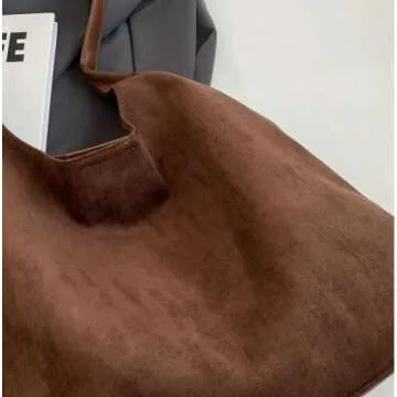 2 Pcs Slouchy Hobo Bags Women Suede Crescent Satchels Shoulder Bag Crossbody Purse Top-handle College Tote Handbag 2024